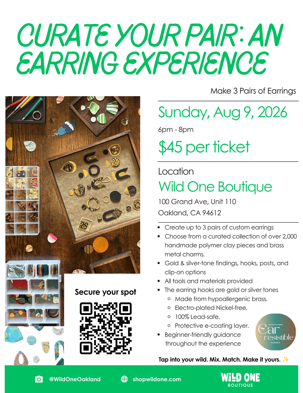 Curate Your Pair: An Earring Experience - Sunday, Aug 9, 2026