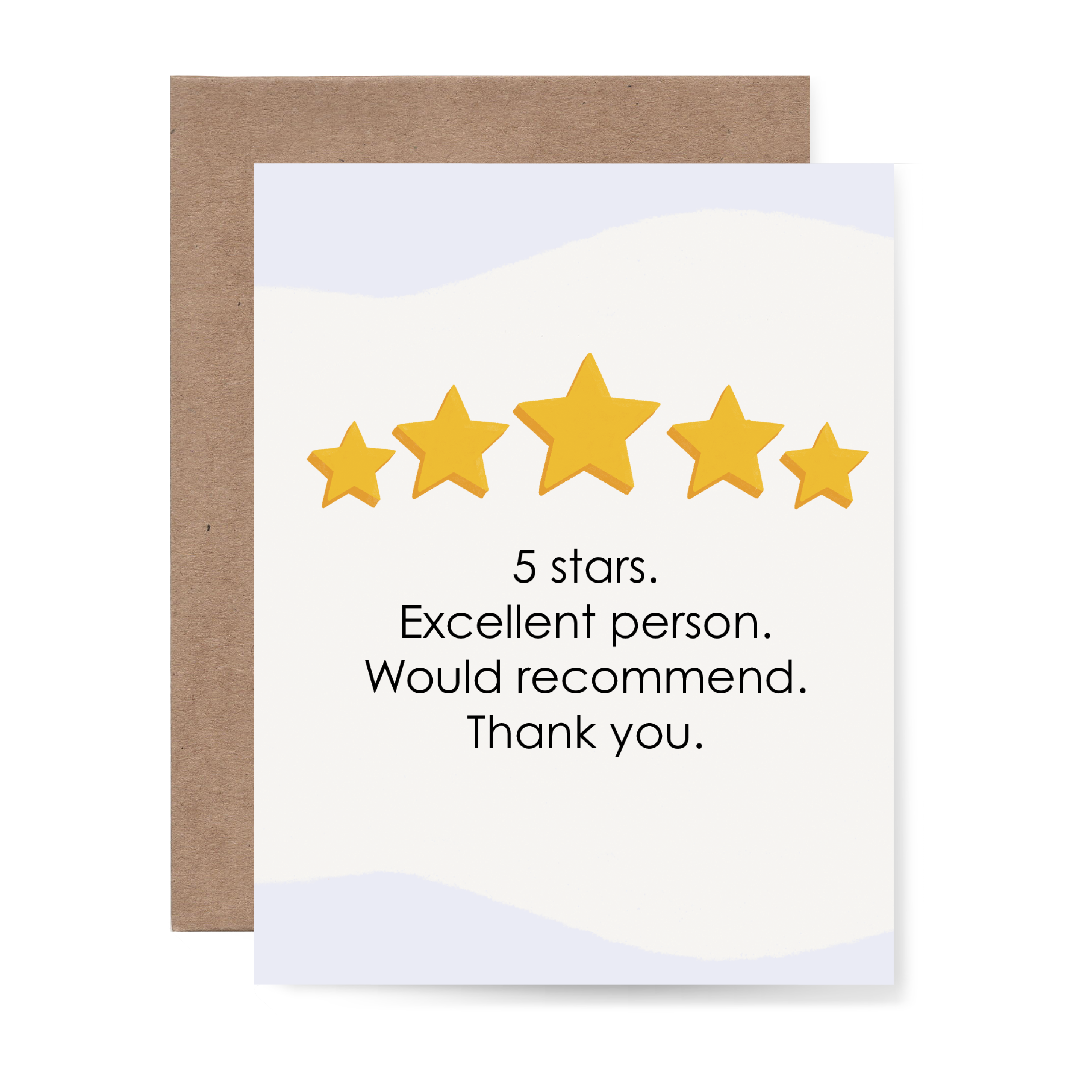 5 Stars, Thank You Card