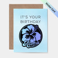 It's your birthday aloha hibiscus Sticker Card