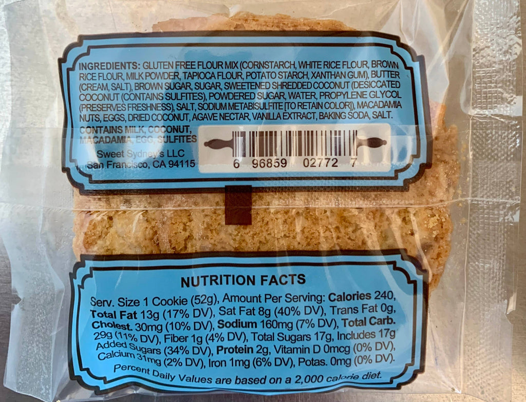 Coconut Macadamia Gluten Free Cookies