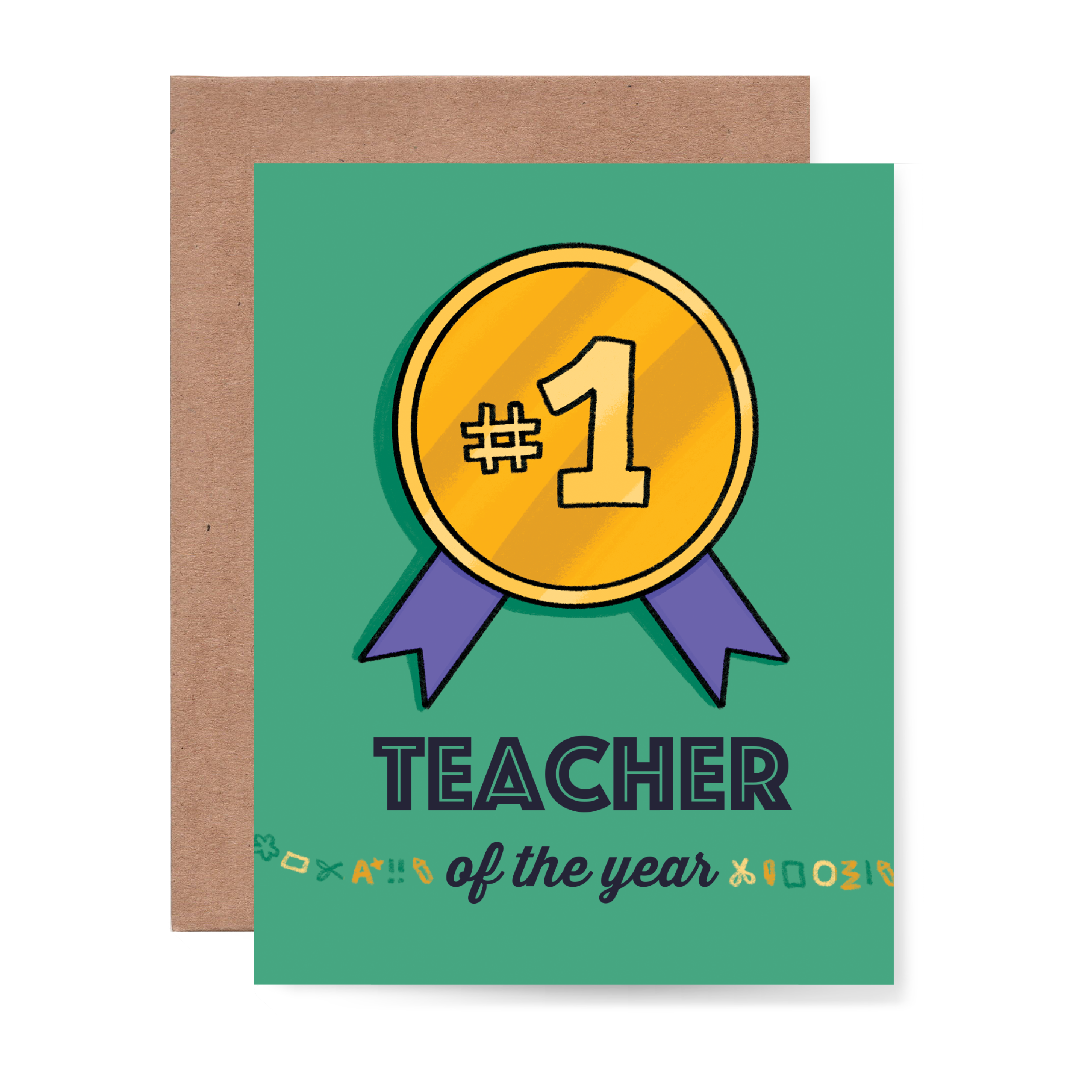 #1 Teacher of the Year Greeting Card