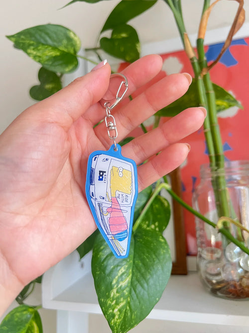 BART Simpson Rides BART Keychain