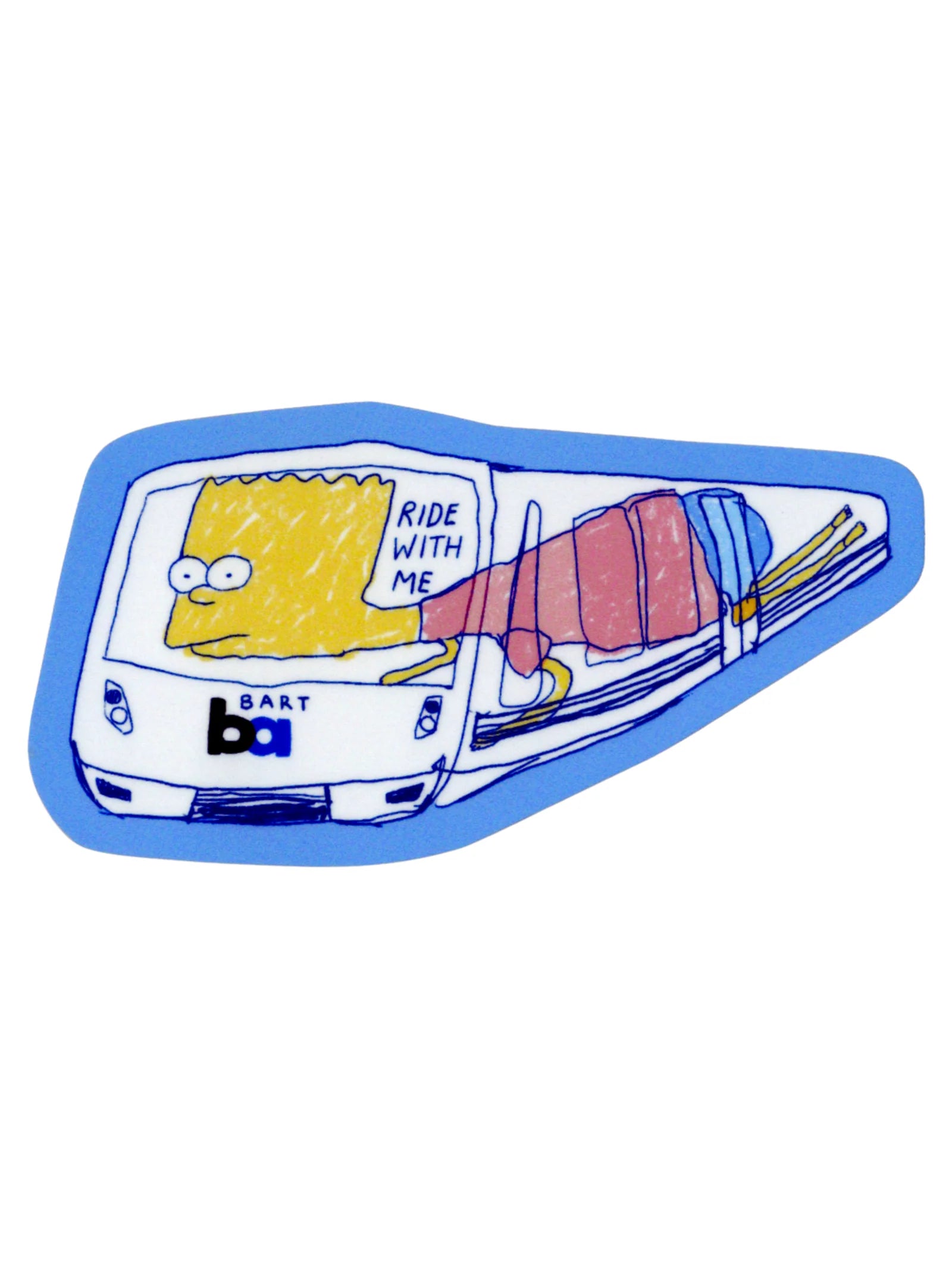Bart Simpson riding BART Sticker