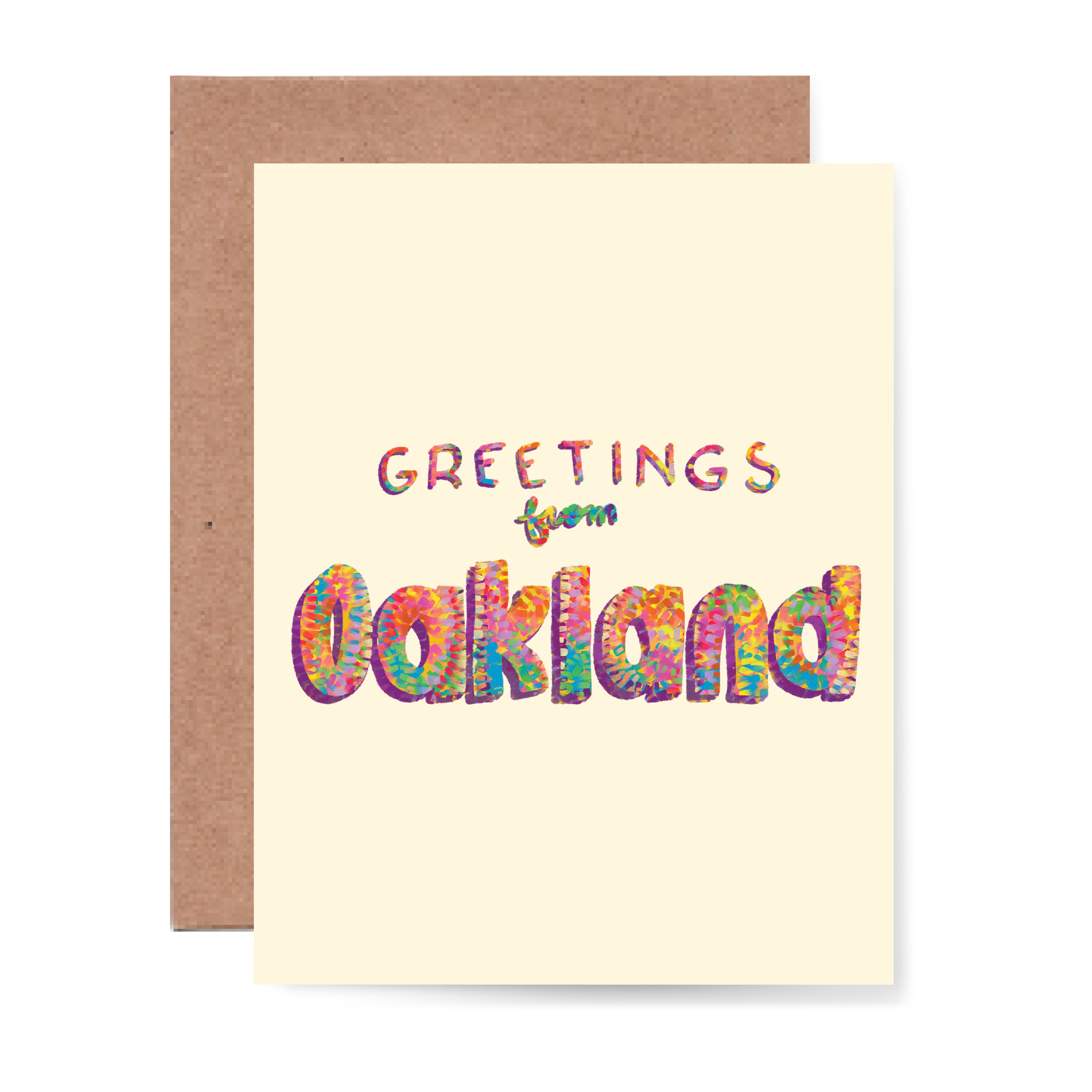 Greetings from Oakland - Colorful Card