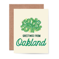 Greetings from Oakland - Green Oak Tree Card