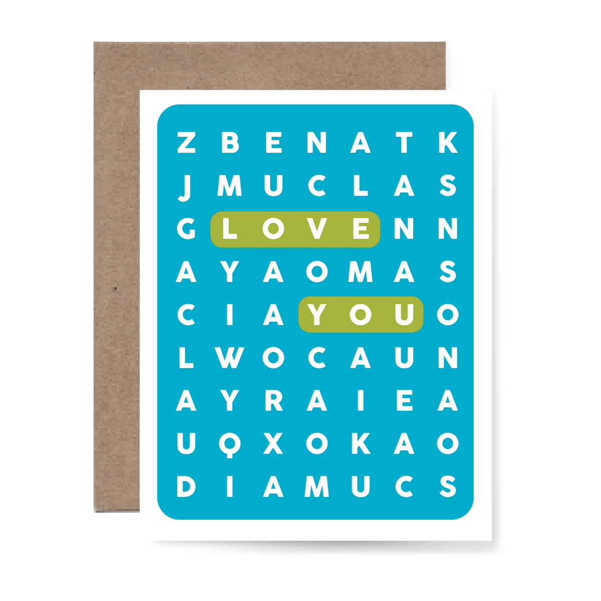 Love You Crossword Greeting Card