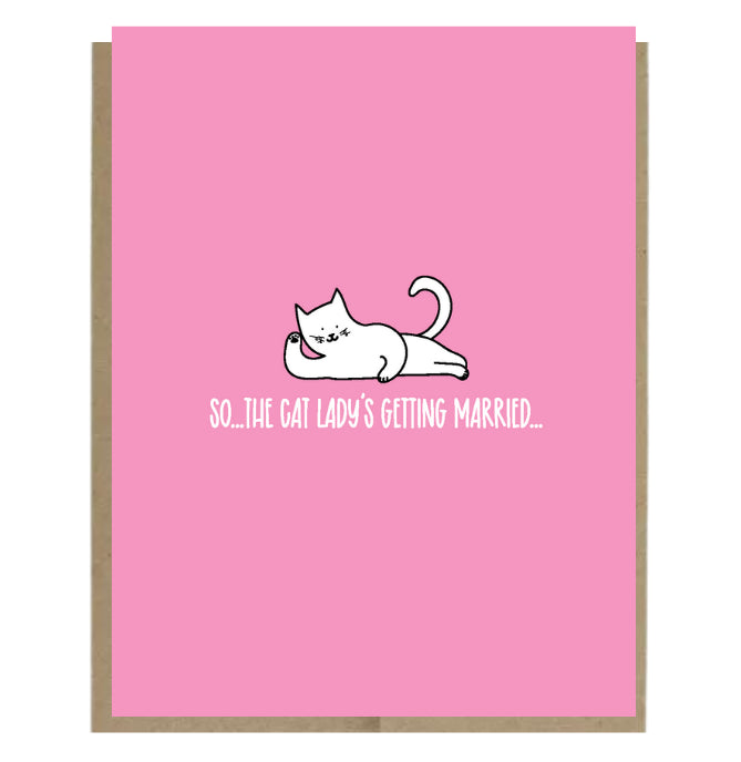 Cat Lady's Engagement Greeting Card