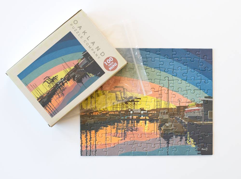 Oakland Sunset 100-Piece Mini Puzzle Artwork by MoonJi Pickering