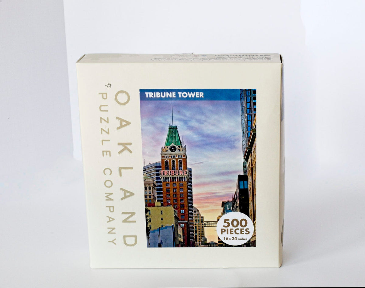 Tribune Tower Puzzle by DeAnna Tibbs 500 Piece Downtown Oakland Skyline Jigsaw