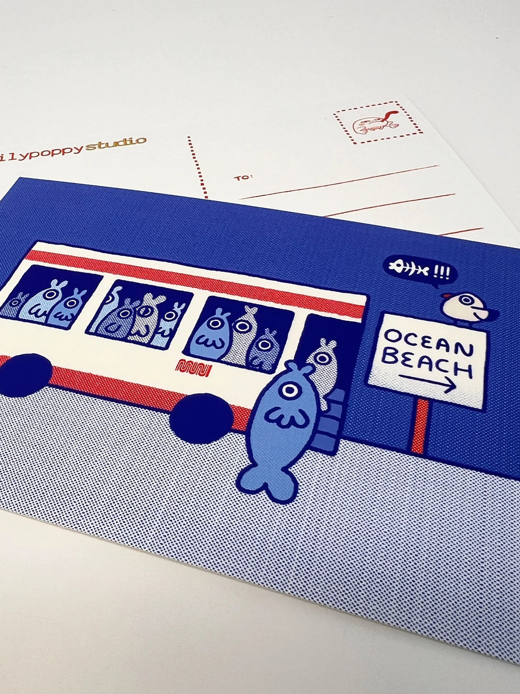 Postcard - Fish Bus