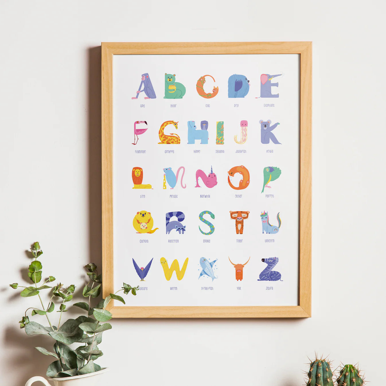 Animal Alphabet Framed 11x17