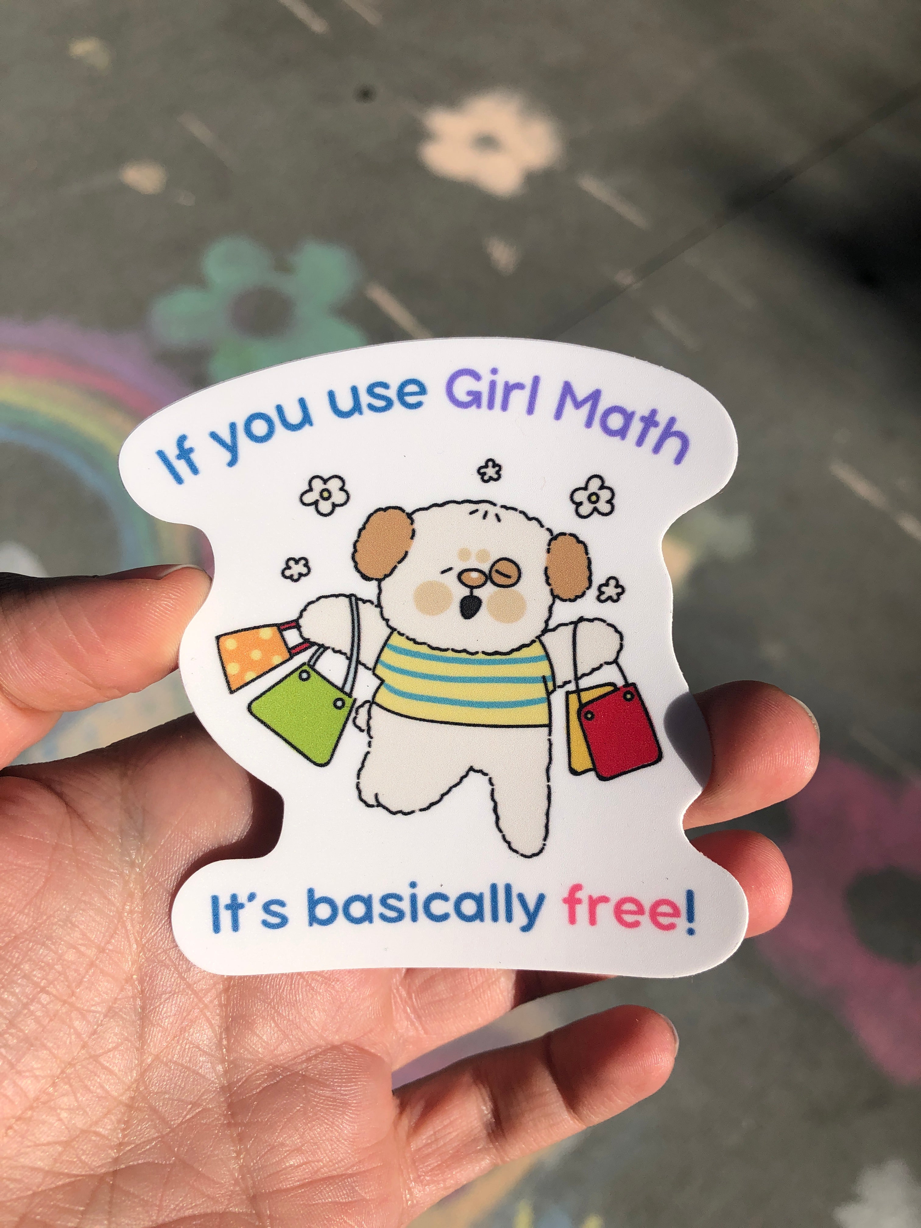 Girl Math Doggie Sticker