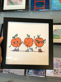 Three Peaches 8"x8" Art Print