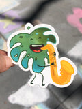 Monstera Saxophone Sticker