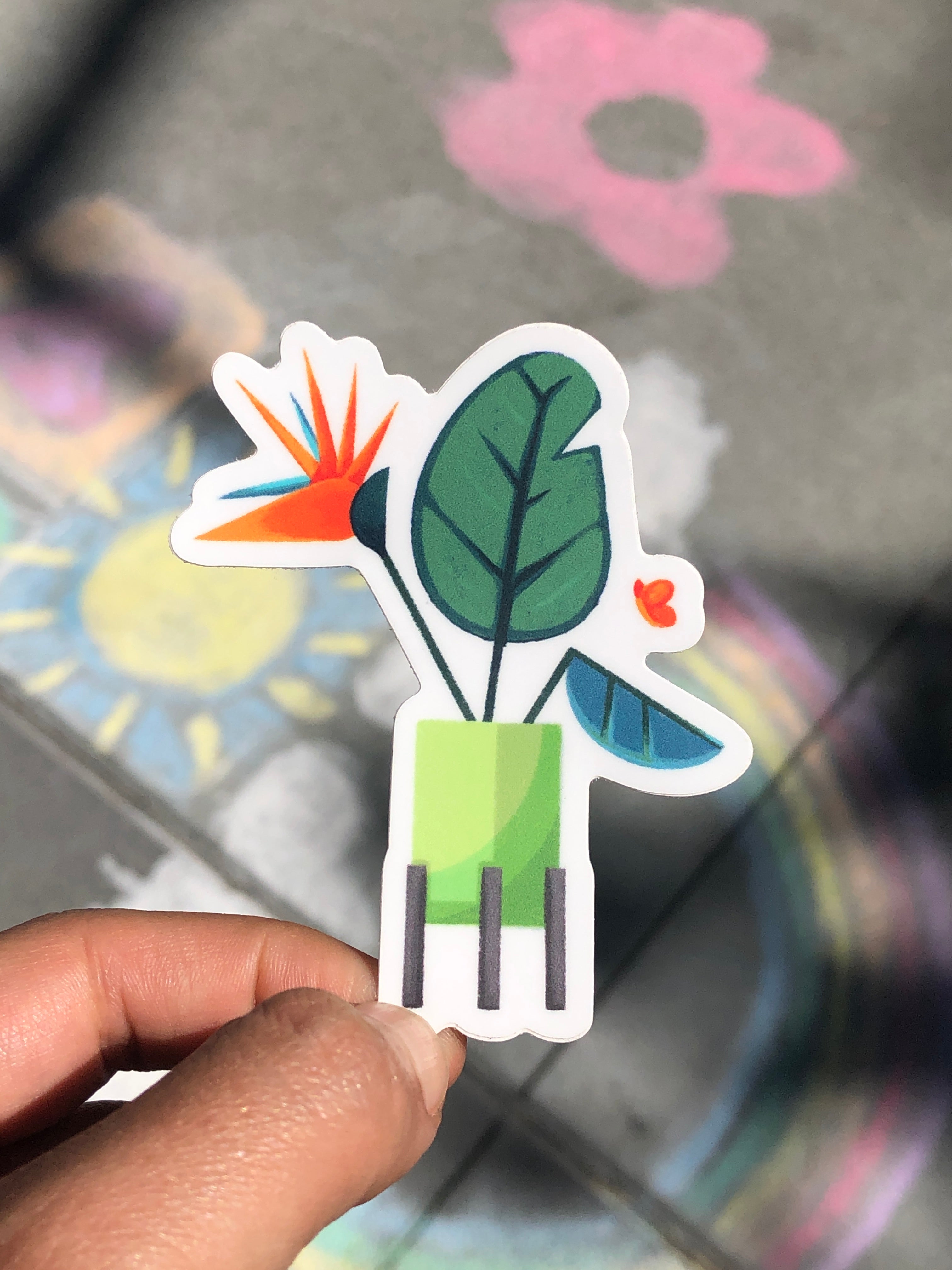 Bird of Paradise Flower Pot Sticker