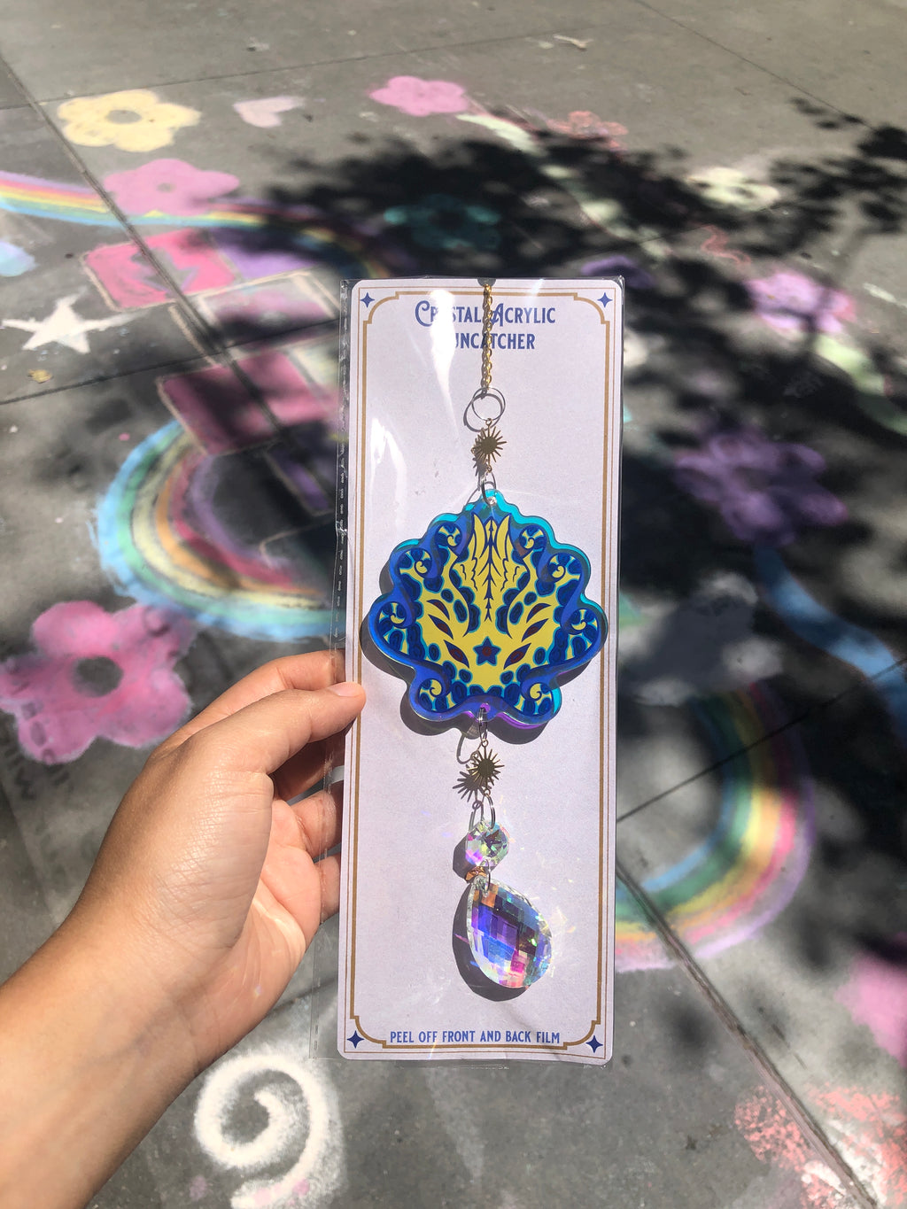 Angelic Blue Ringed Octopus Crystal Suncatcher