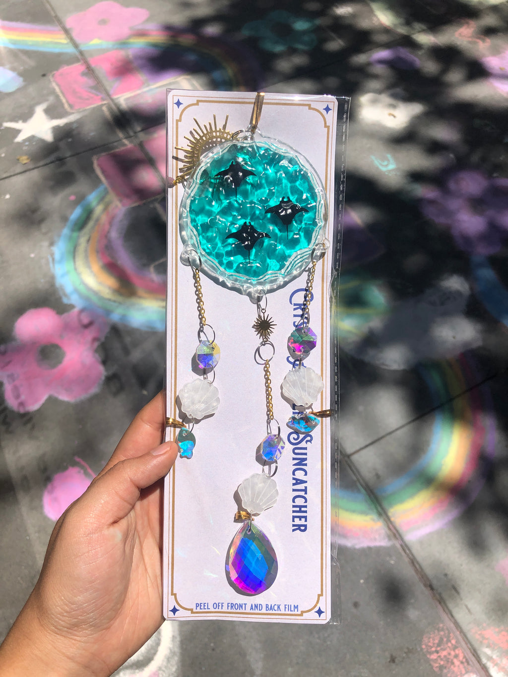 Ocean Manta Rays Crystal Suncatcher