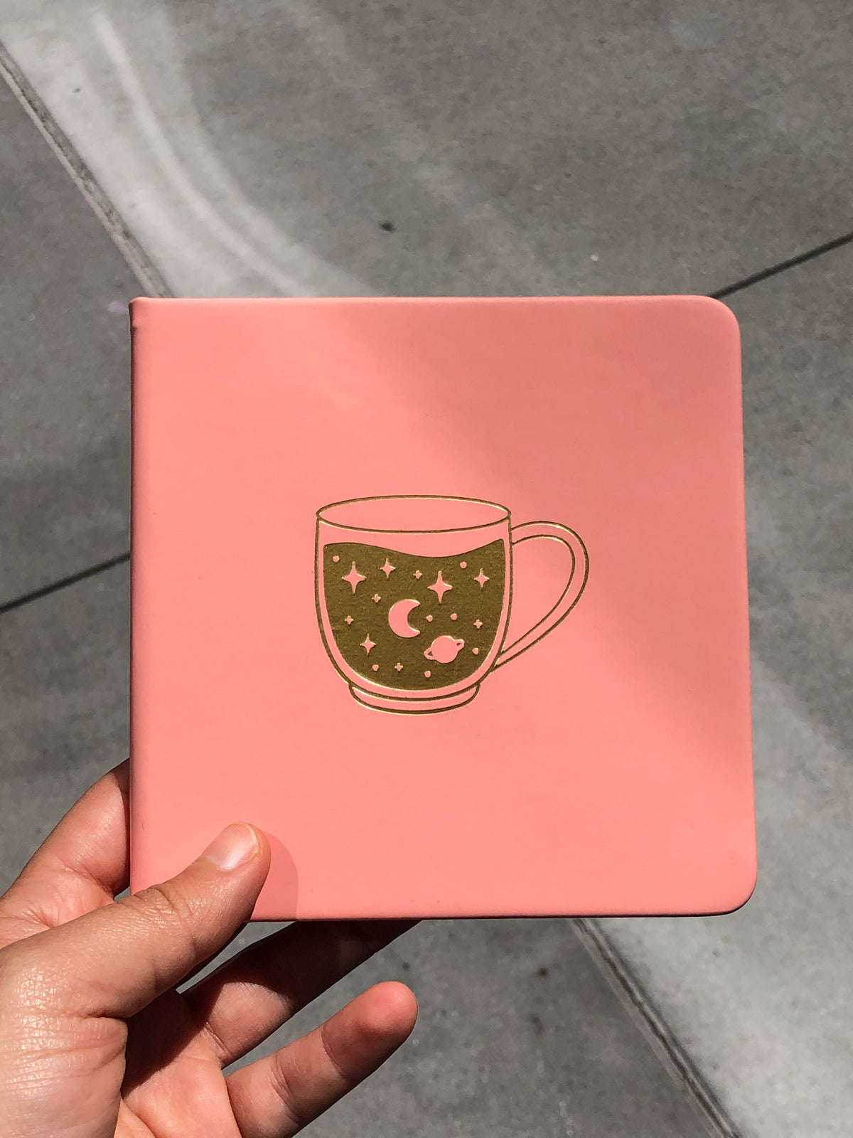 Pastel Orange Foiled Celestial Tea Cup Dotted Journal