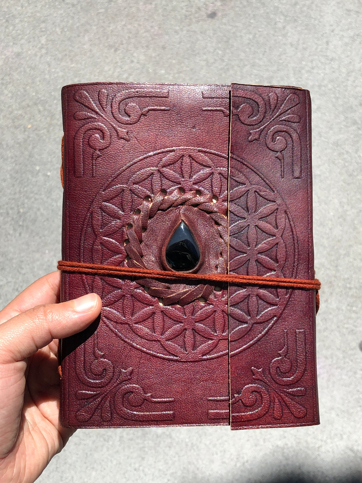 Medium Leather Journal with Stone