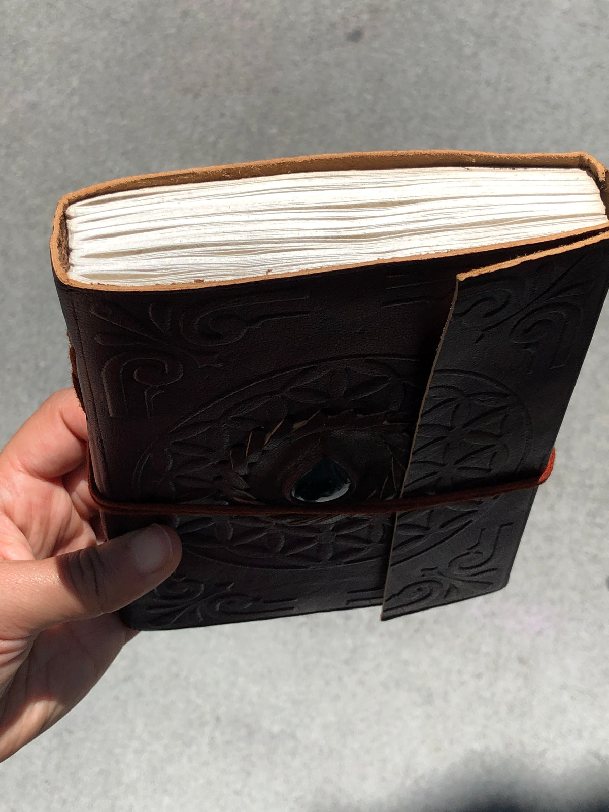 Medium Leather Journal with Stone