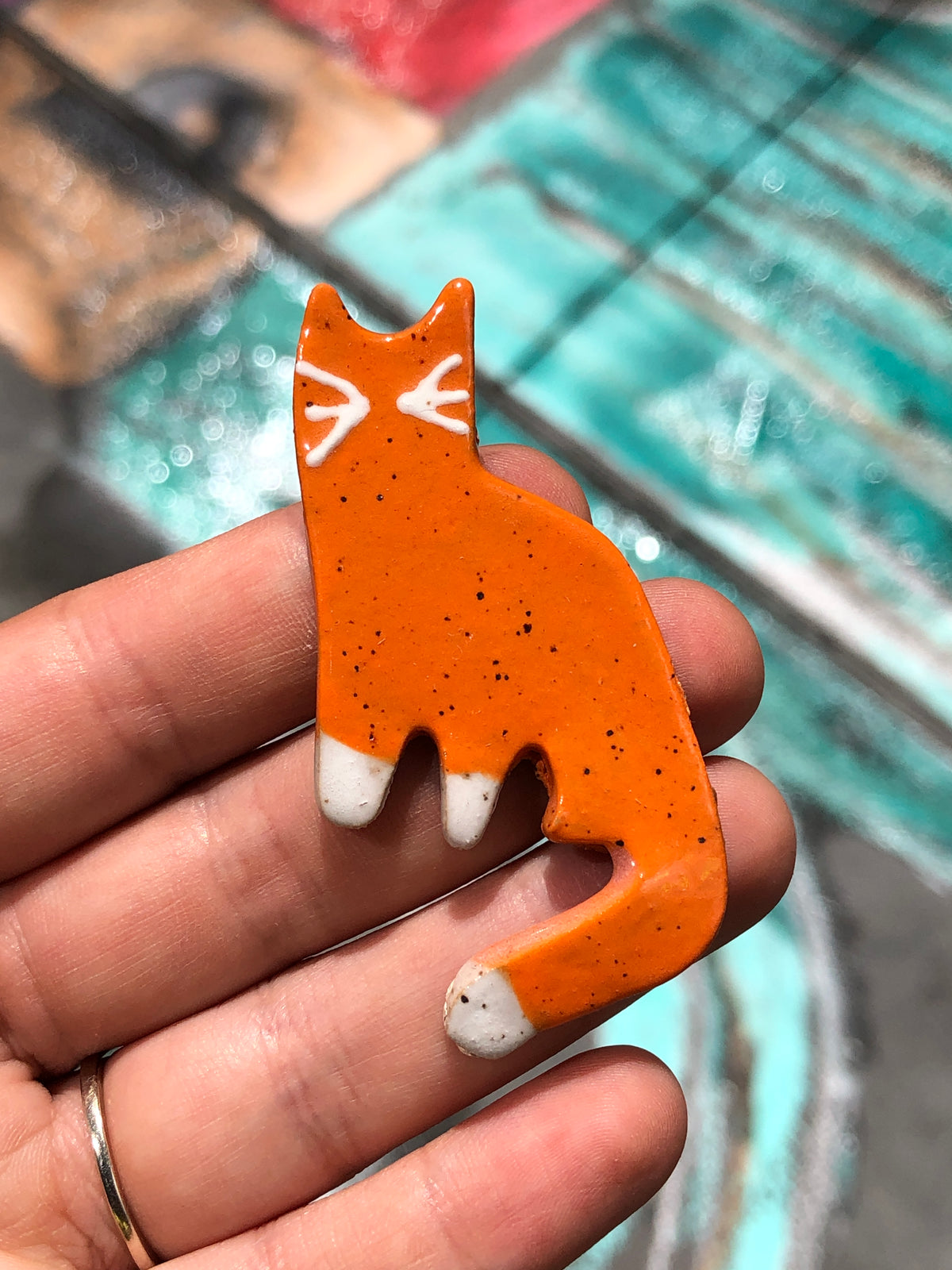 Ceramic Cat Magnet