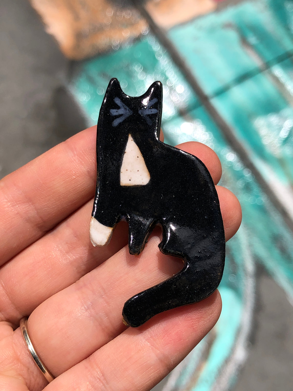 Ceramic Cat Magnet