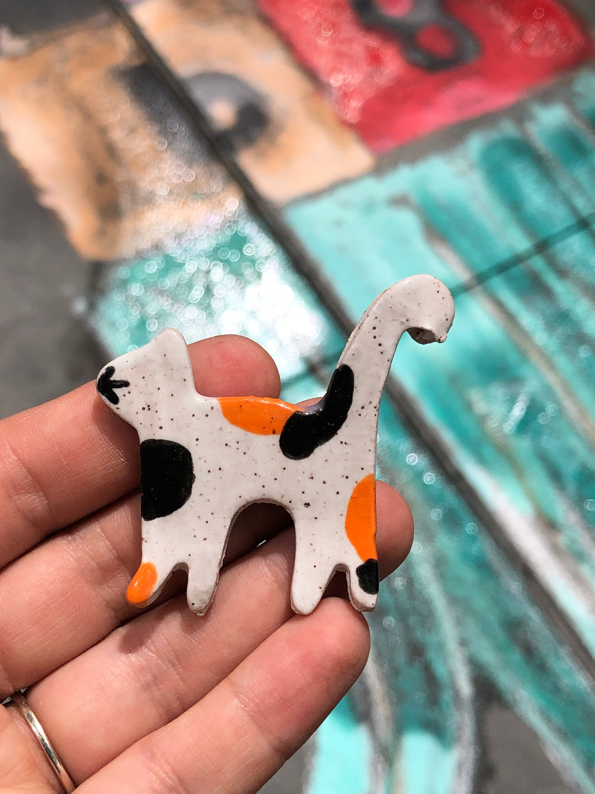 Ceramic Cat Magnet