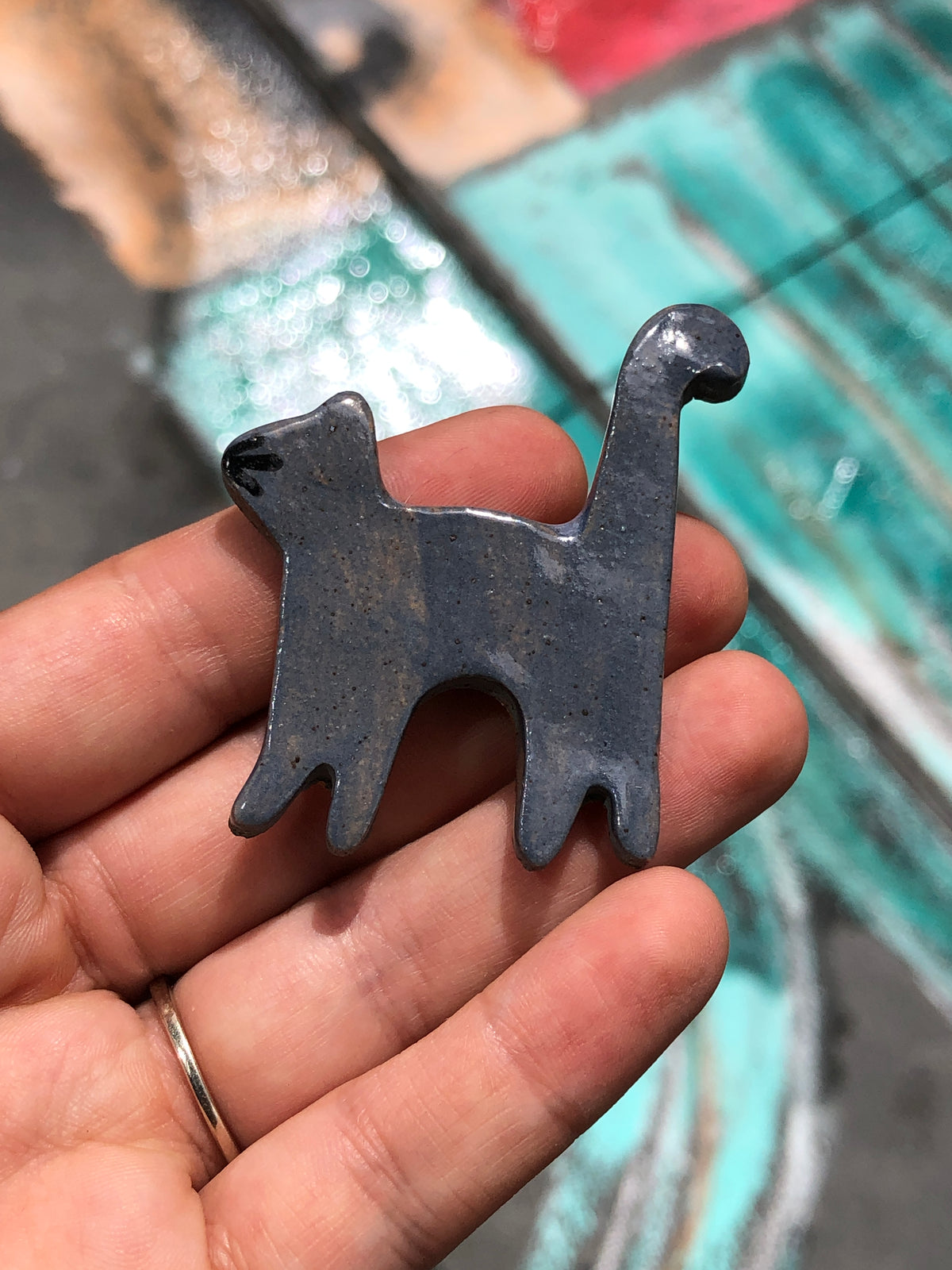 Ceramic Cat Magnet