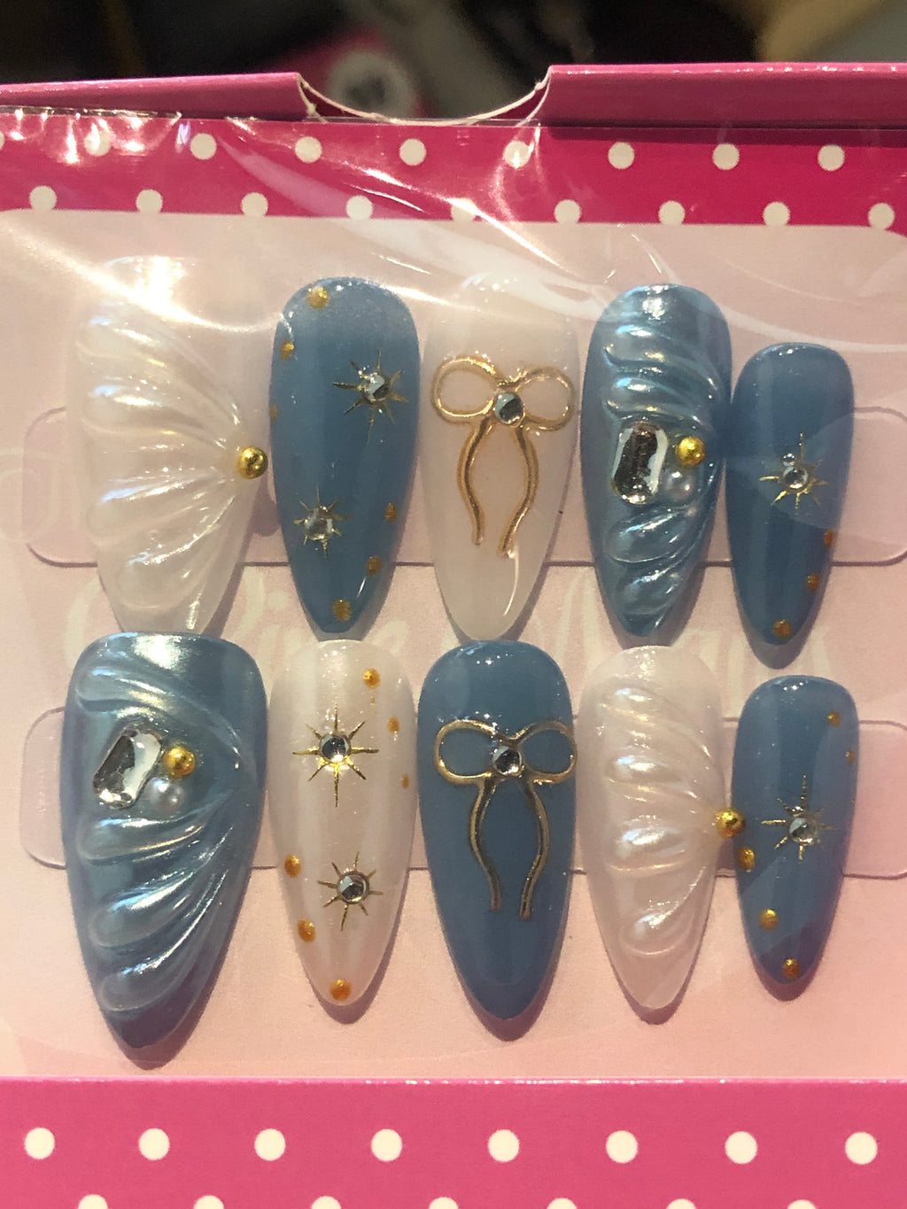 Light Blue Sea Press on Nails