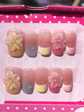 Plumeria Press on Nails