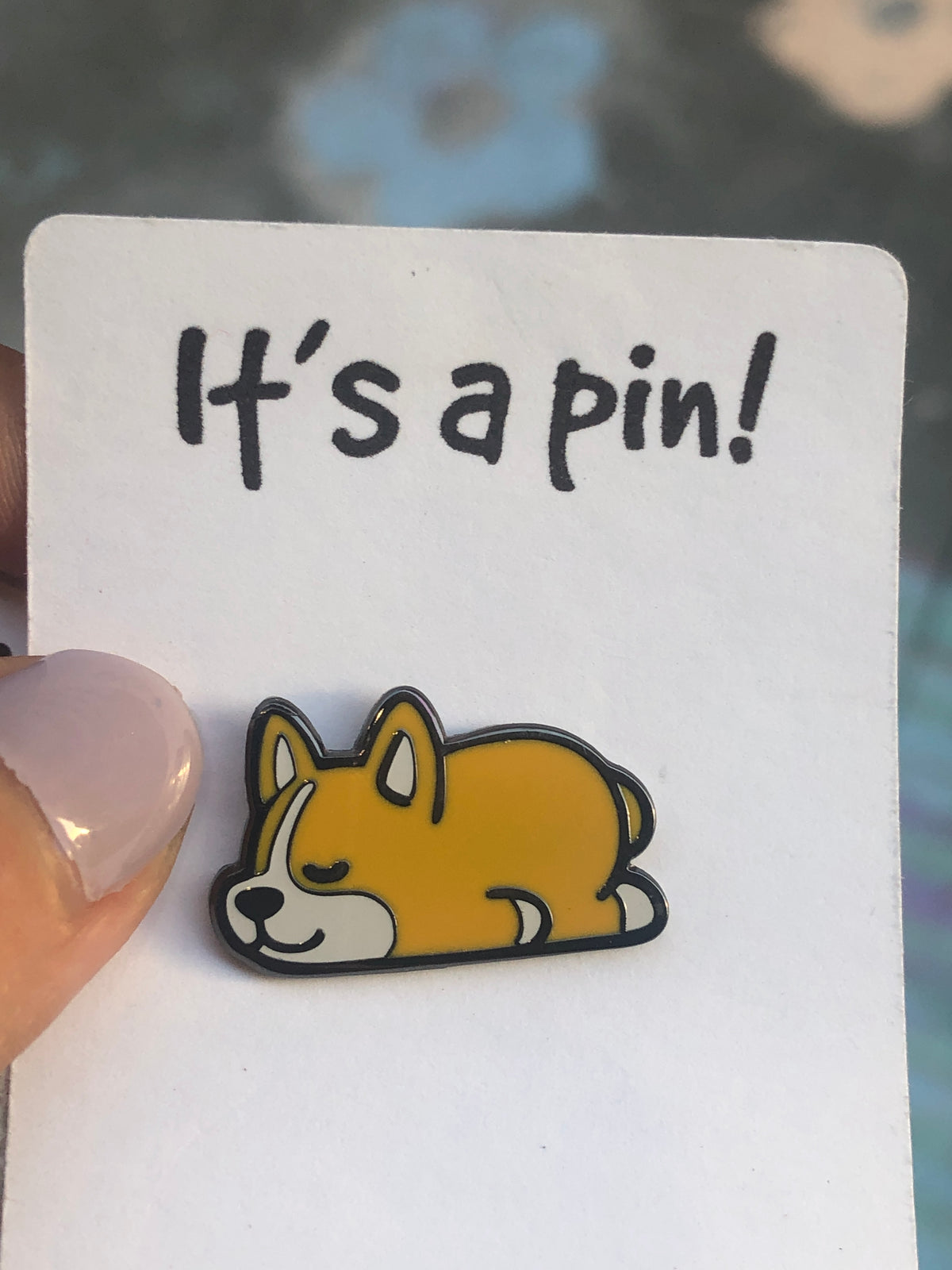 Nap Time Corgi Pin