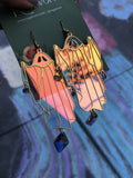 Rainbow Acrylic Ghost Earrings