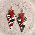 Dangle earrings: burgundy, cream, olive, black arrows