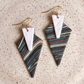 Dangle earrings: black with cream arrows