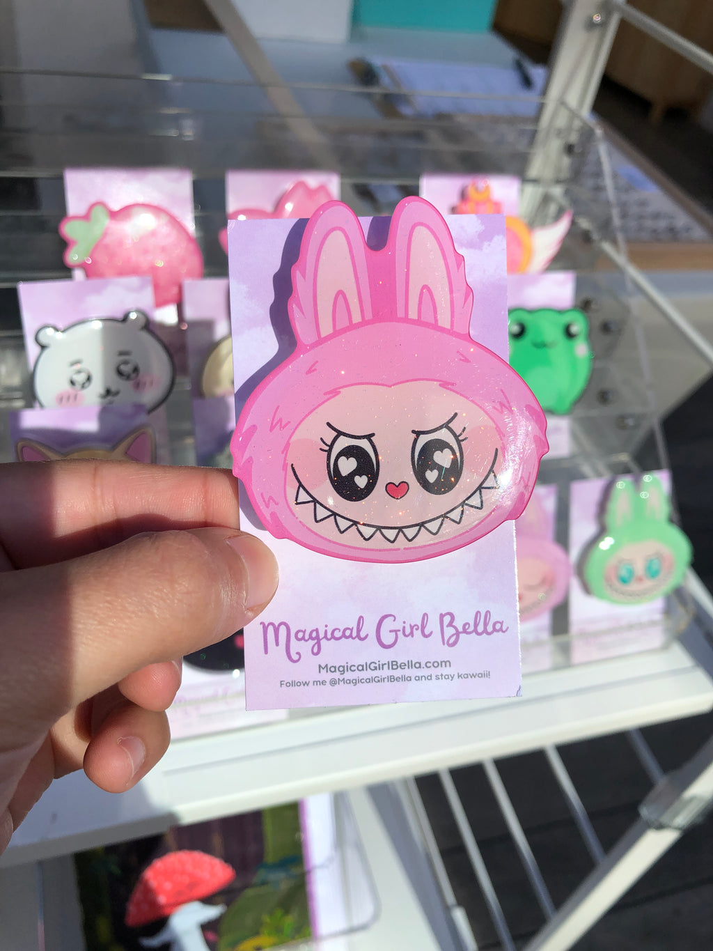 Pink Labubu Phone Grip