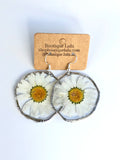 Flower Resin Earrings - Large (Gold or Silver)