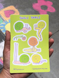 Swole Snails sticker sheet