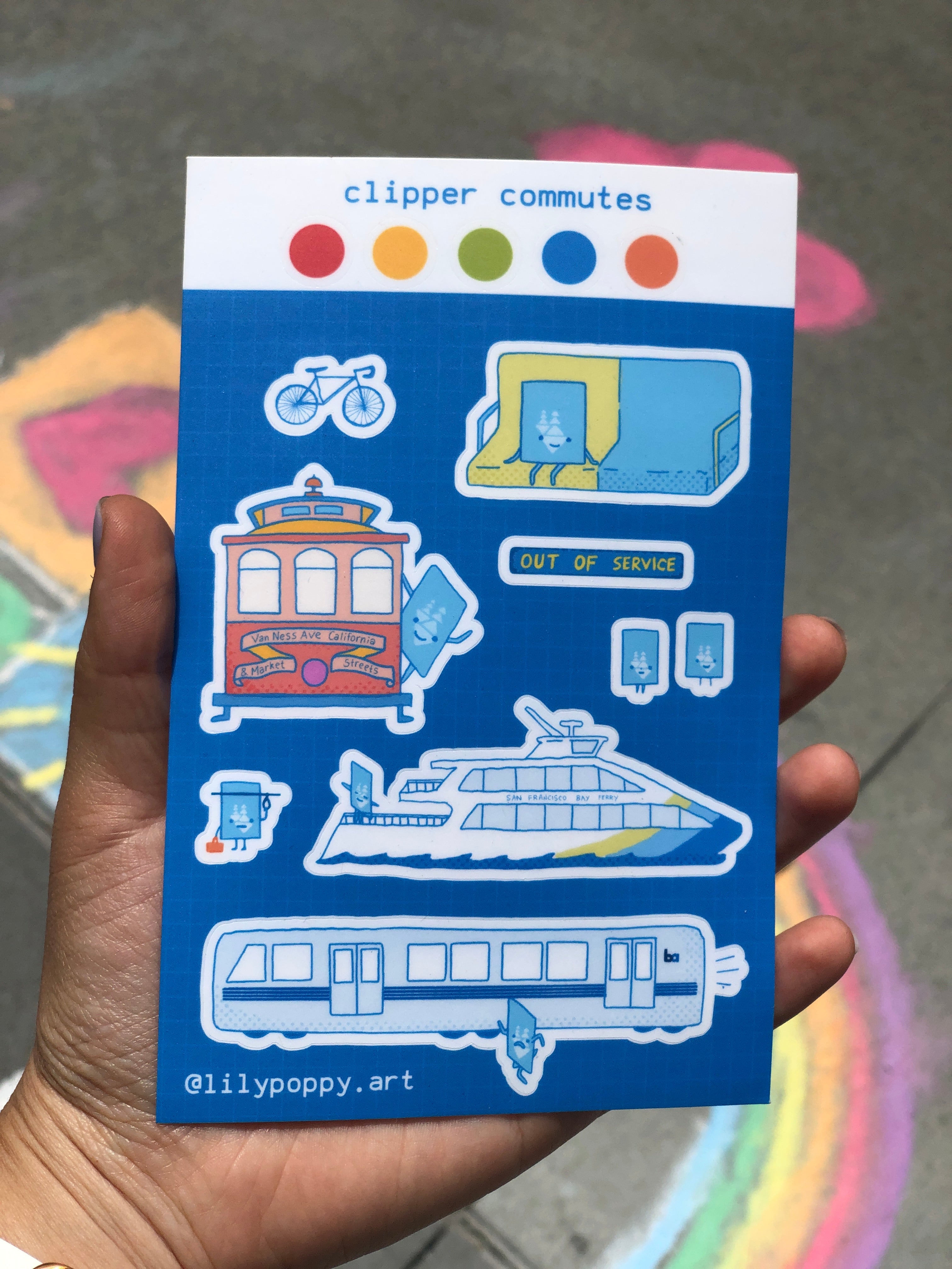 Clipper Commutes sticker sheet