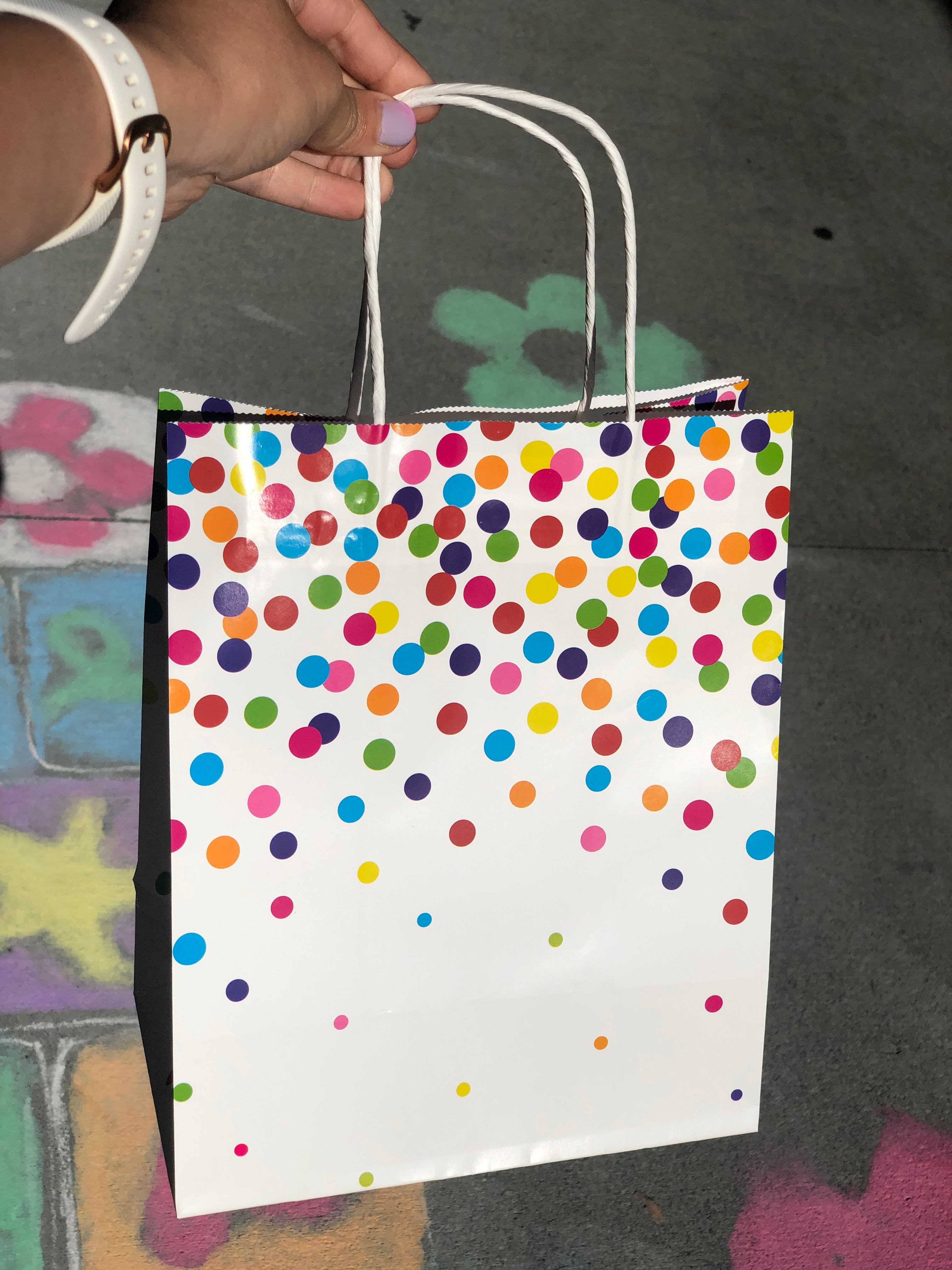 Rainbow Confetti Paper Gift Bag