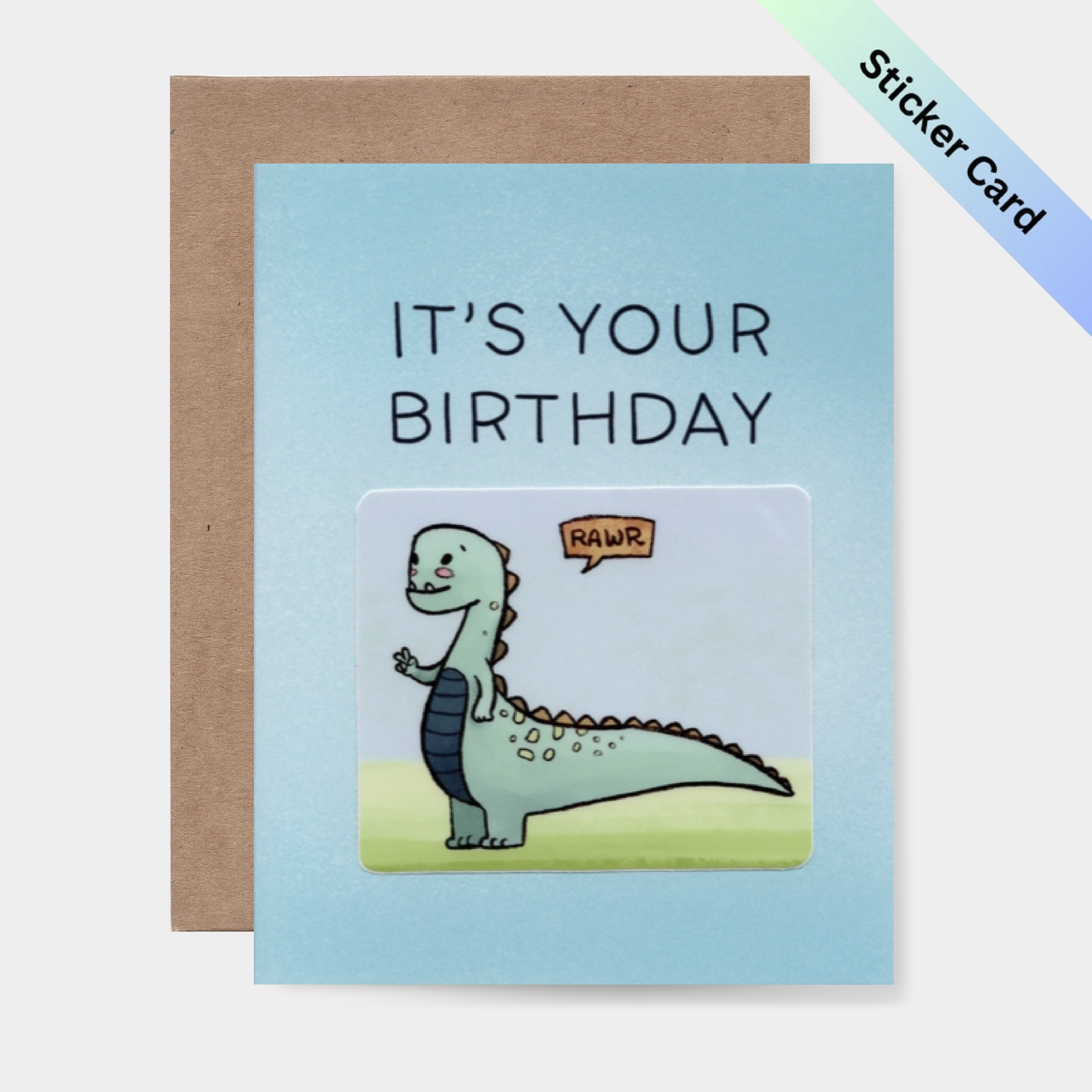 It's Your Birthday Card - Dinosaur Sticker Card (Copy)
