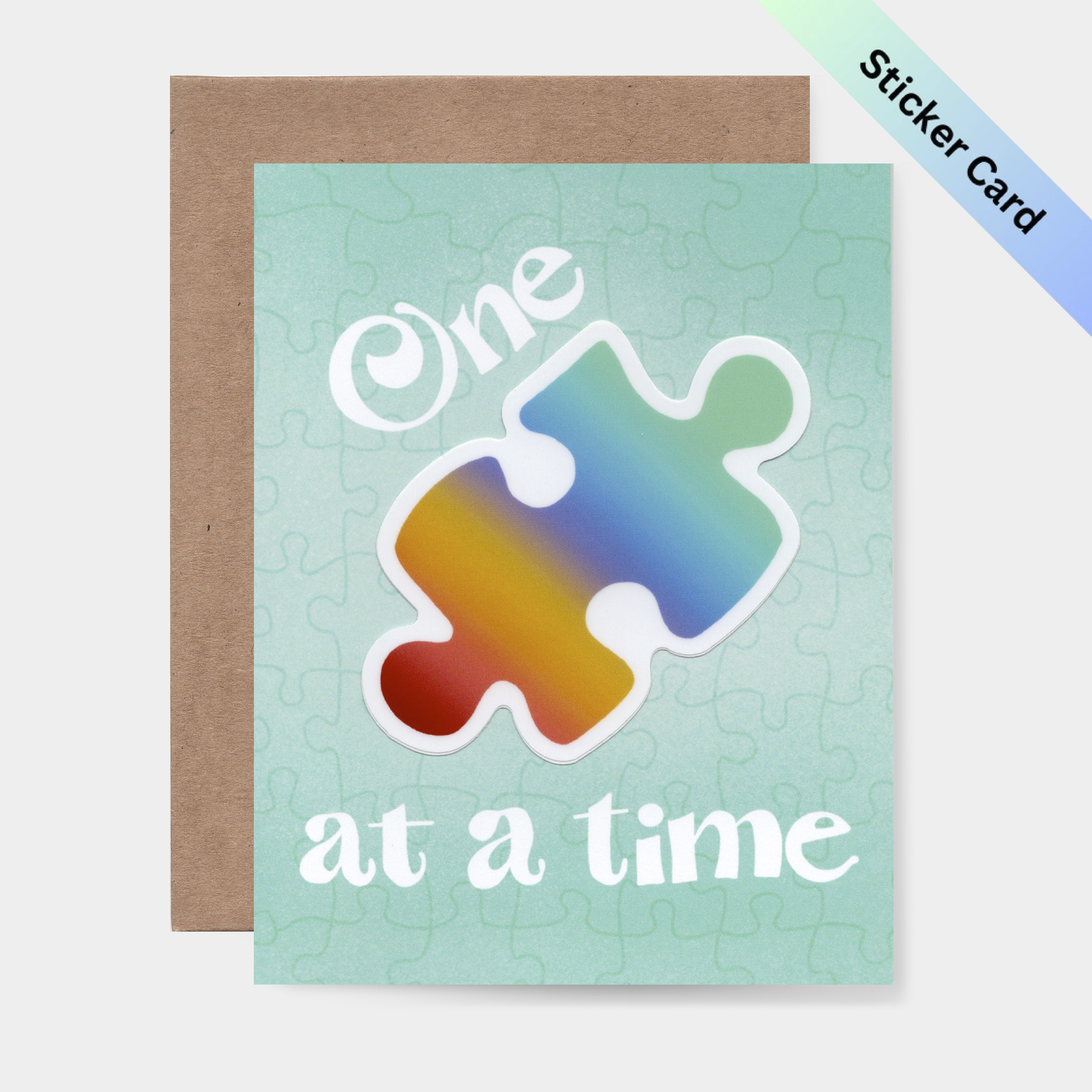 One Puzzle Piece at a Time Sticker Card