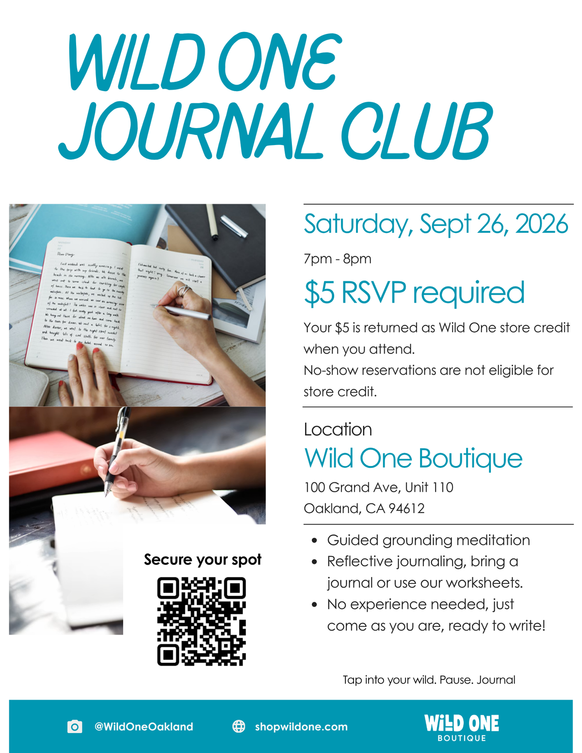 Wild One Journal Club - Saturday, Sept 26, 2026