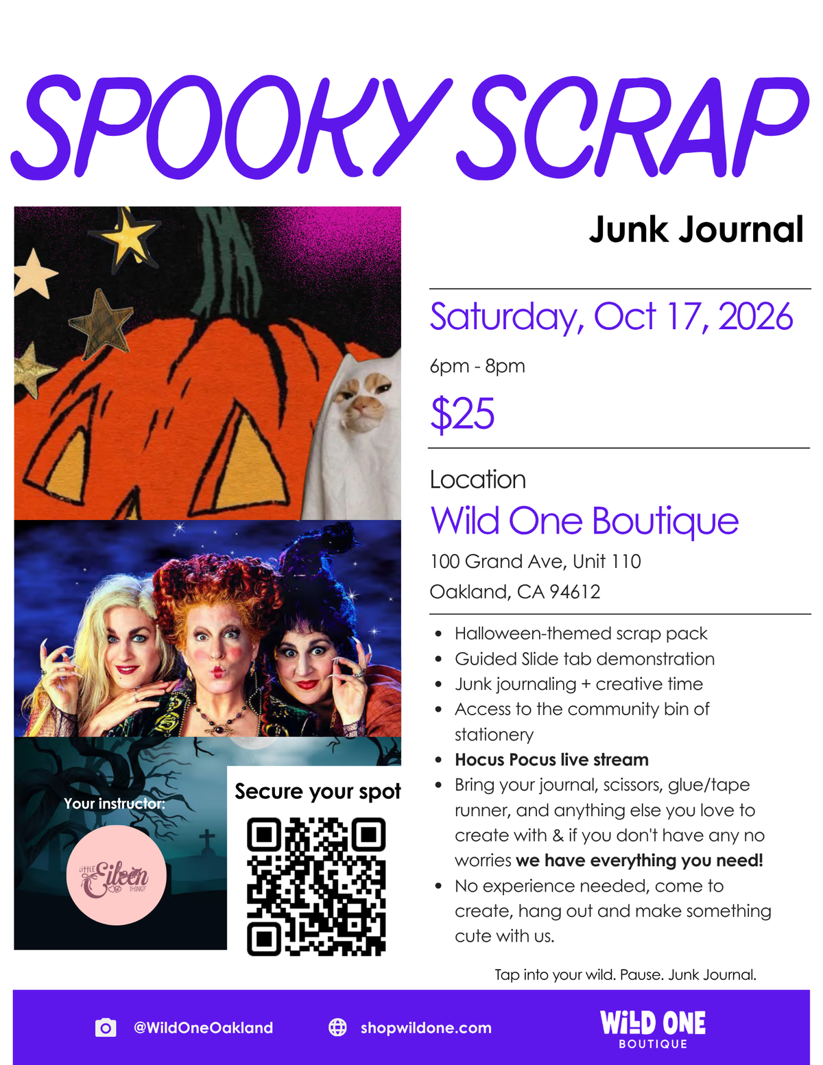 Spooky Scrap Junk Journal Saturday, Oct 17 6pm - 8pm