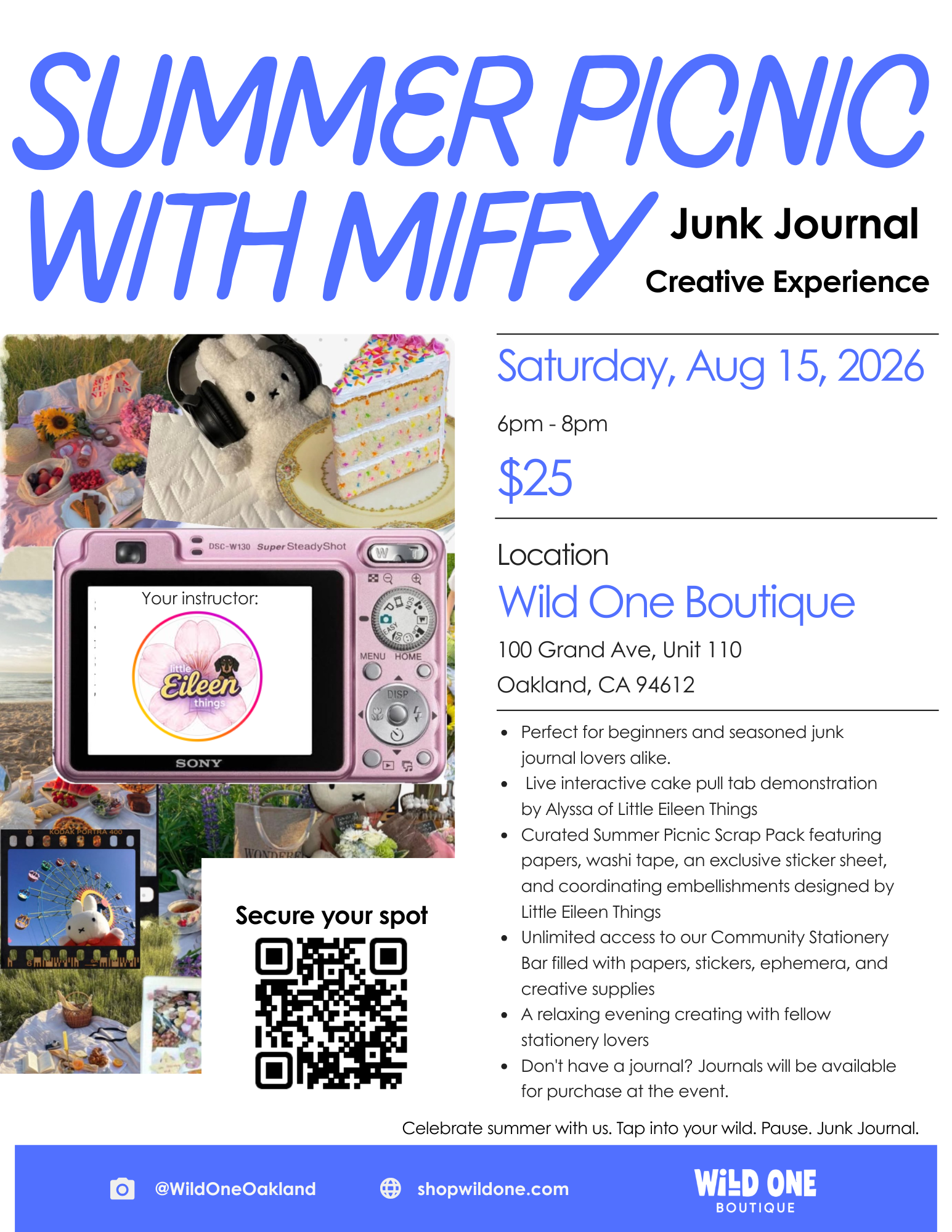 Summer Picnic with Miffy Junk Journal Creative Experience Saturday, August 15, 2026