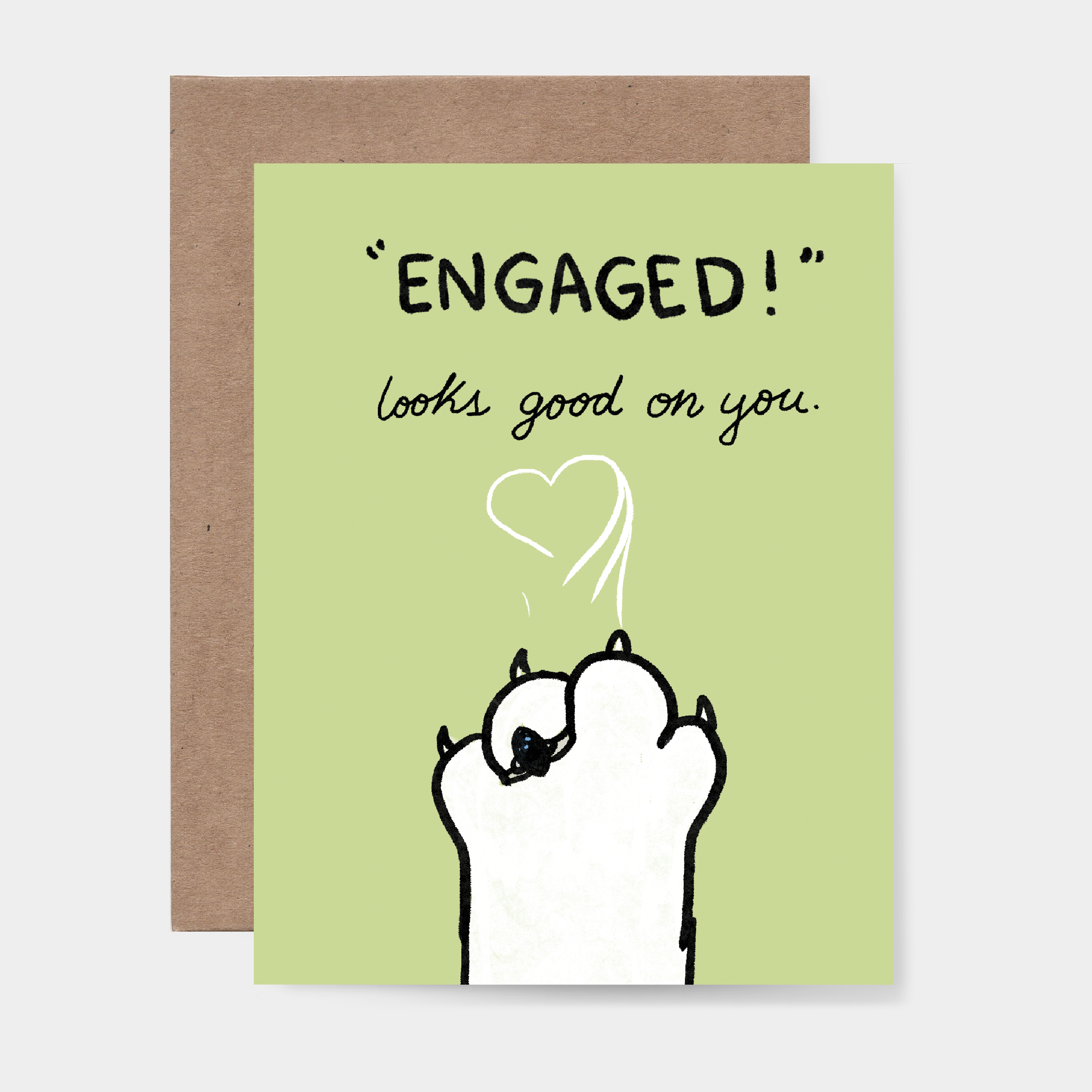 Engaged Kitty Card