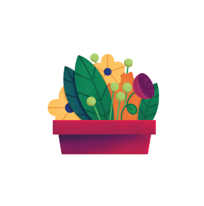 Flower Pot 8"x8" Art Print