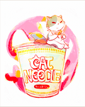 Cat Noodle Art Print