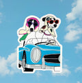 Two Dogs in a Car Sticker