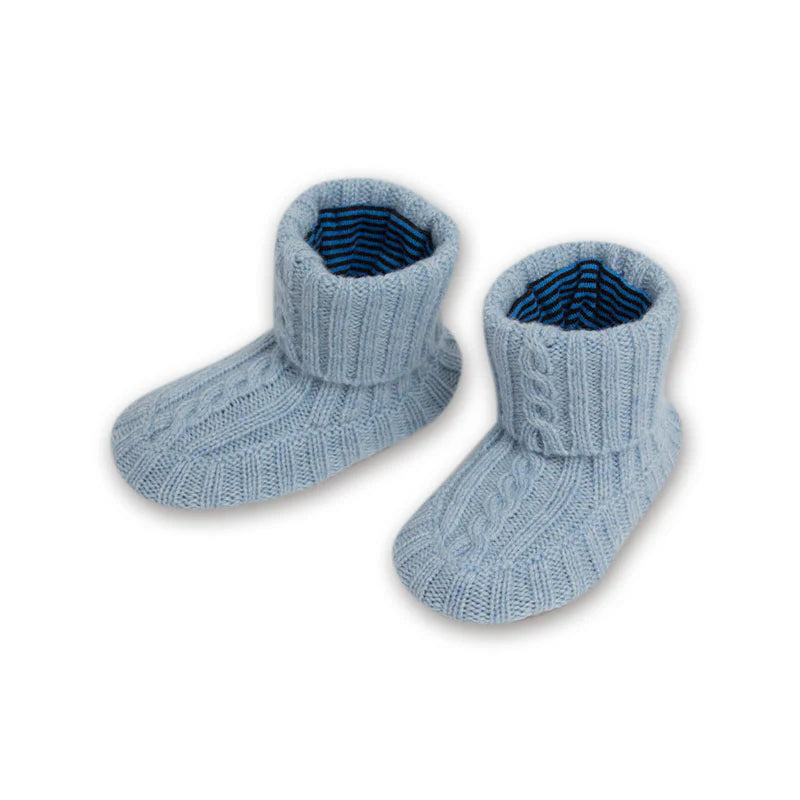 Cashmere Baby Booties - light blue