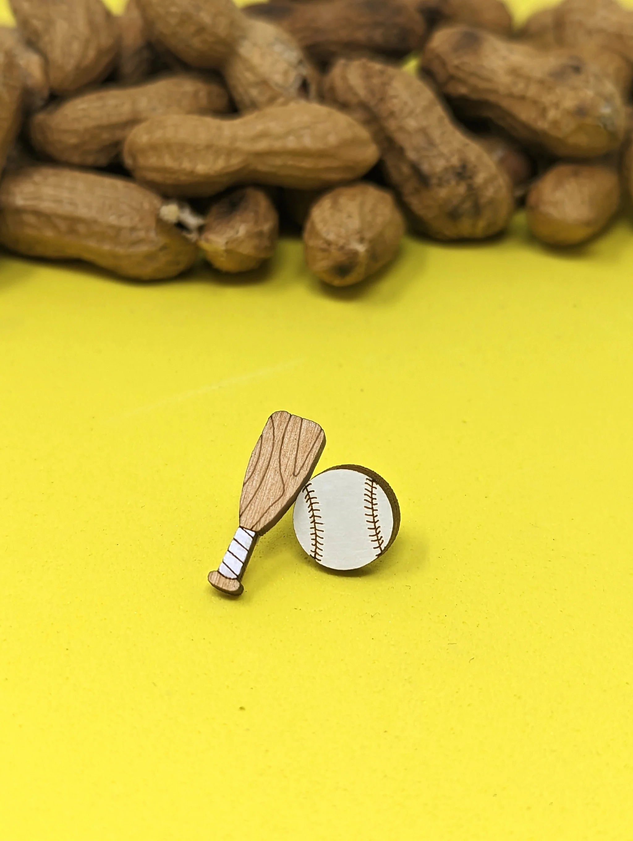 Baseball & Bat Stud Earrings